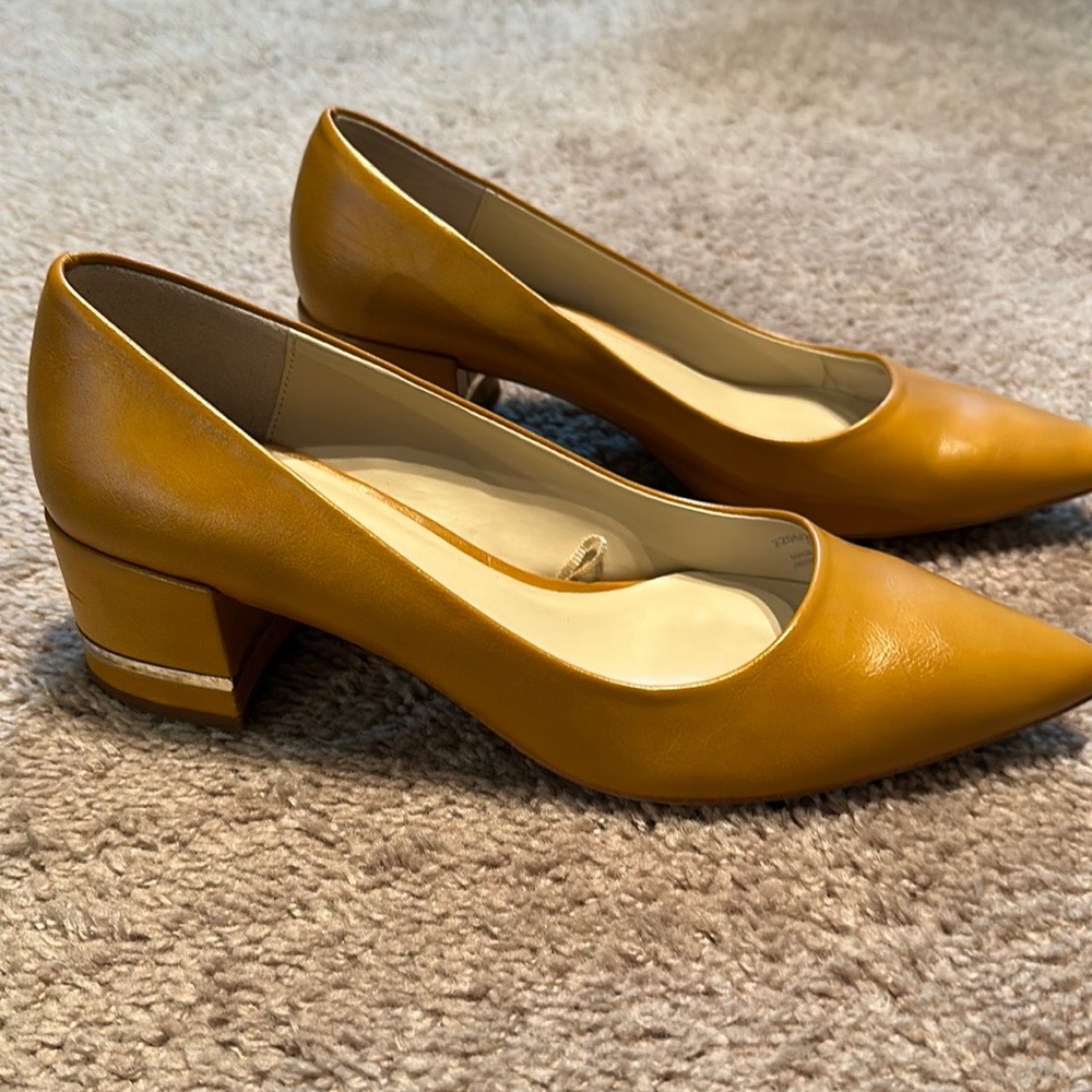 Mustard block heel